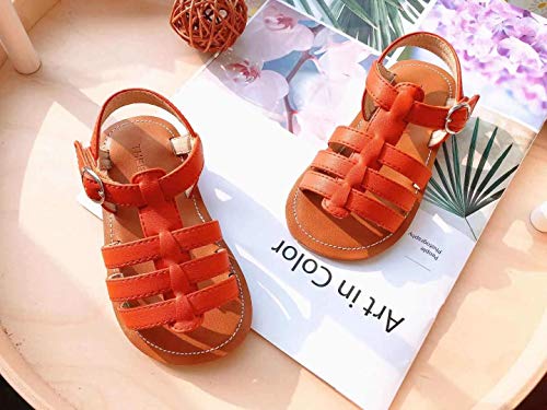 Image of Kolan Toddler Girl Sandals Open Toe Flat Princess Dress Shoes Little Kids