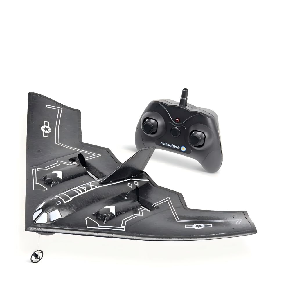 Ouhgnoh RC Plane 2.4Ghz 2 Channels EPP Foam Remote Control B-2 Spirit Stealth Bomber Plane Easy to Fly RC Glider Toys for Kids Adults and Beginners with 3 Batteries