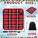 Tuanse 16 x 16 Inches Car Electric Blanket 12 Volt Heated Car Blanket with Temperature Controller and Black Storage Bag Cold Weather Tailgating and Emergency Kit(Black Red White,Plaid)