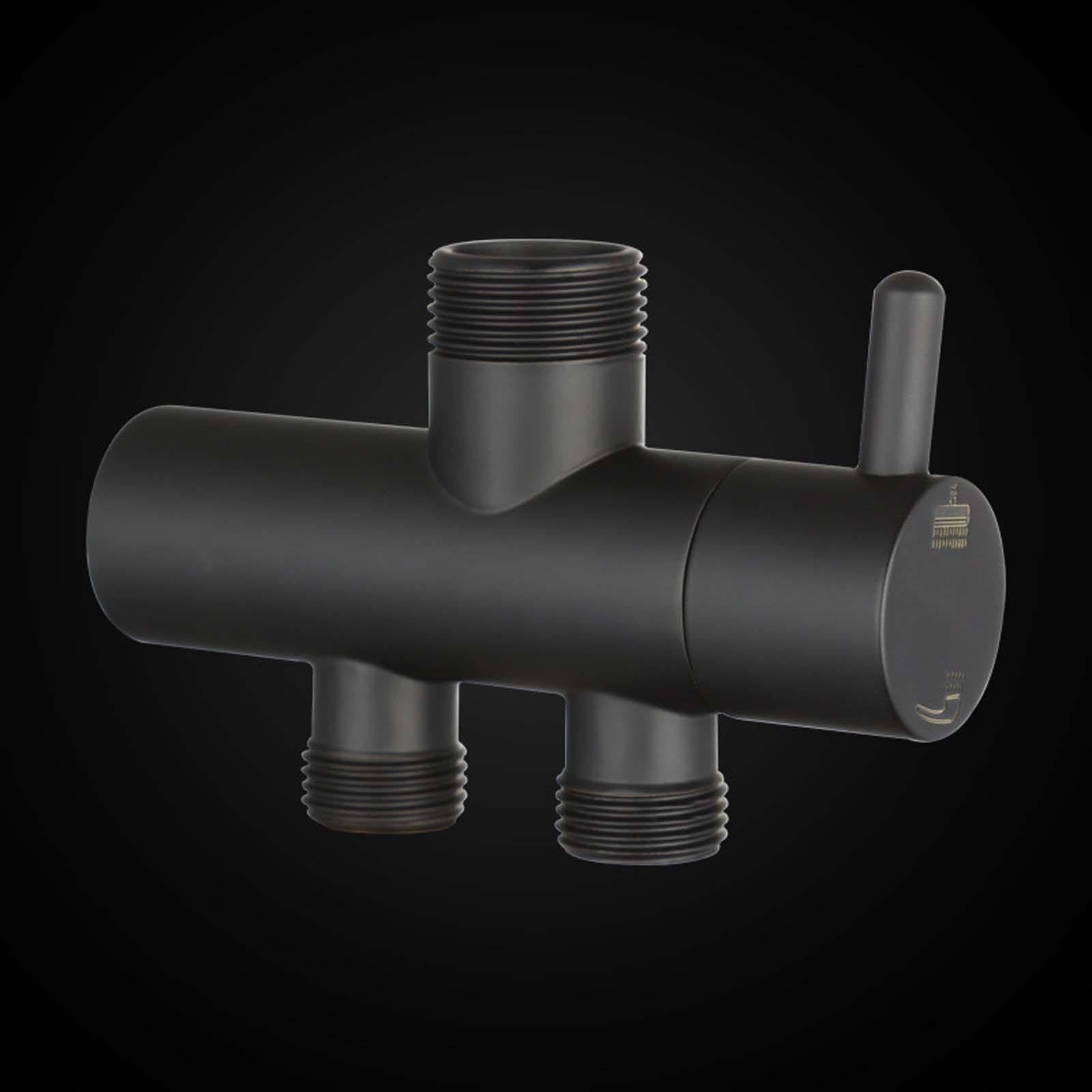 Valvola Ad Angolo Nero Rubinetto Sottolavabo Ottone Rubinetto Lavatrice Diametro Interno 20 mm Installazione Filettata Rubinetto per Lavatrice Doppio Controllo Adatto per Balcone, Bagno