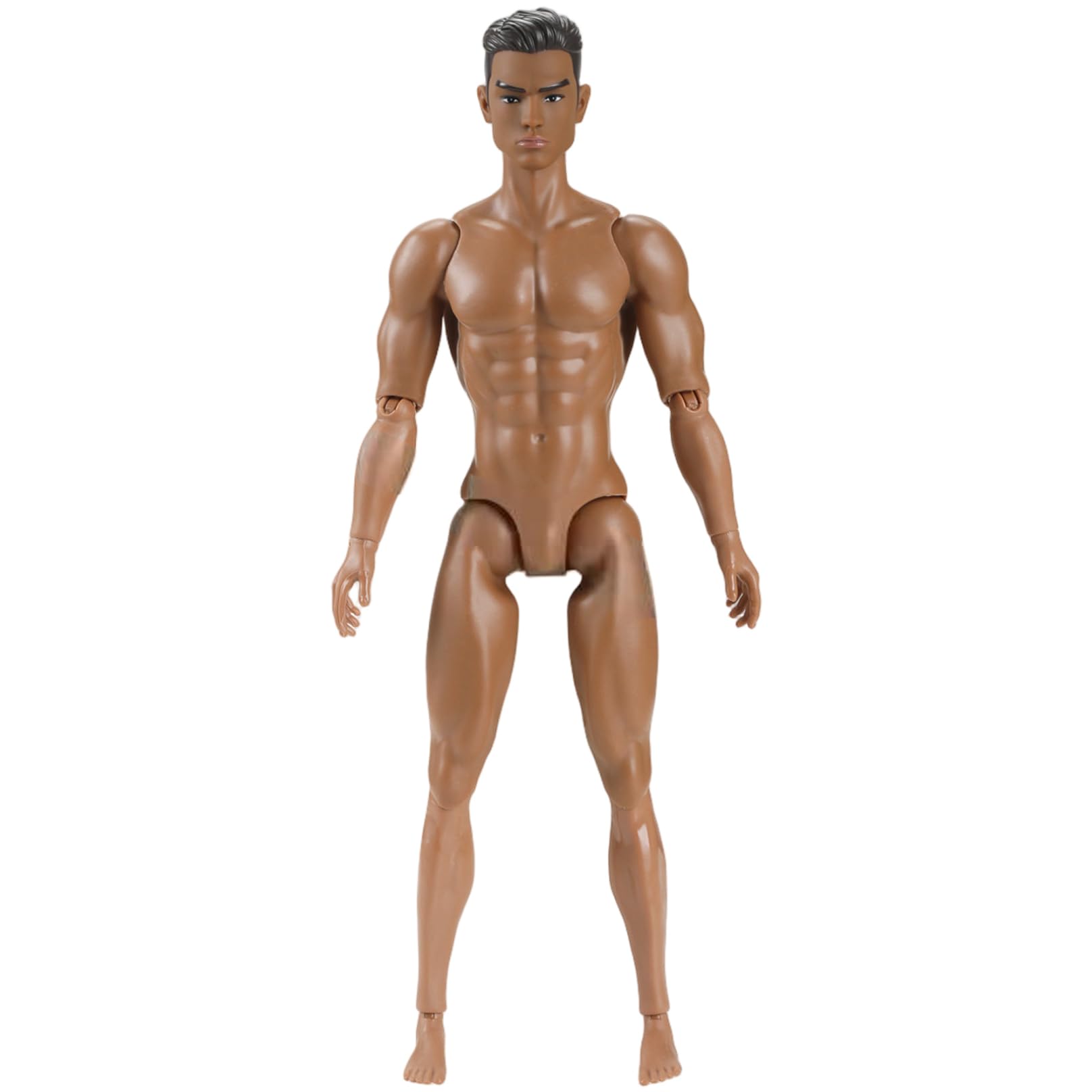 Grtheenumb Action Figures|1/6 Scale Action Figure Multi Jointed Posable Male Muscular Figure Body with Head for Display Doll Collection, Brown