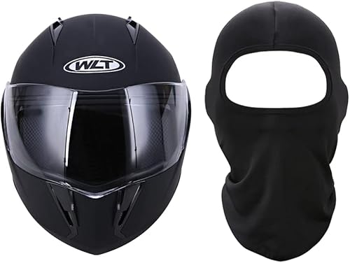 Miniatura 8 de Casco modular para motocicleta de cara completa con visera dual abatible, aprobado por DOT, ligero y en color negro mate