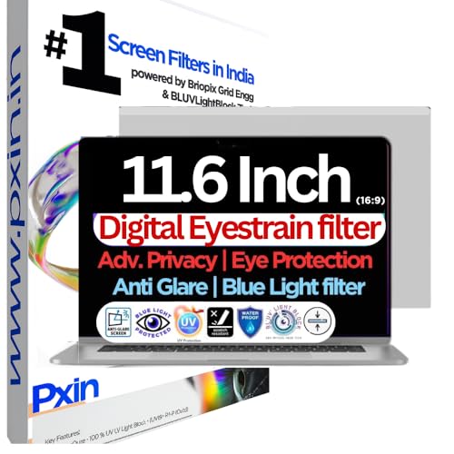 Image of PxIn 11.6 Inch (16:9) Laptop Eye Comfort Shield with Adv Privacy | Anti-Glare | No UV | Anti Blue | Touch Sensitive Laptop Privacy Filter