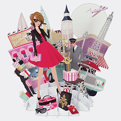 "Es un mundo de la mujer"  Parte superior de el mundo Pop up Card- de felicitación papel D 'ART