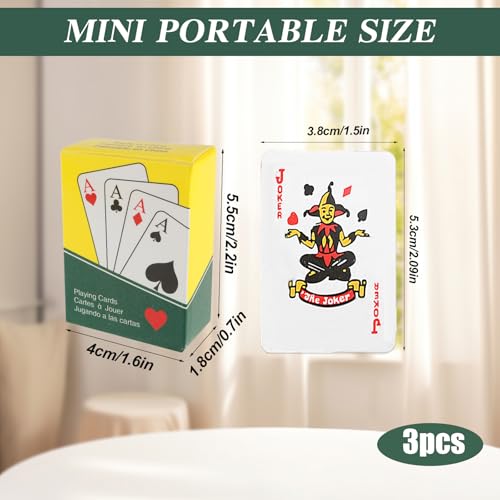 Yolev 3 Pack Mini Barajas de Cartas para Viaje miniatura 2
