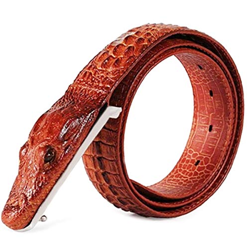 Image of Men's Belt,Alligator Belt Cowhide Crocodile Print Belt Buckle - with Gift Box