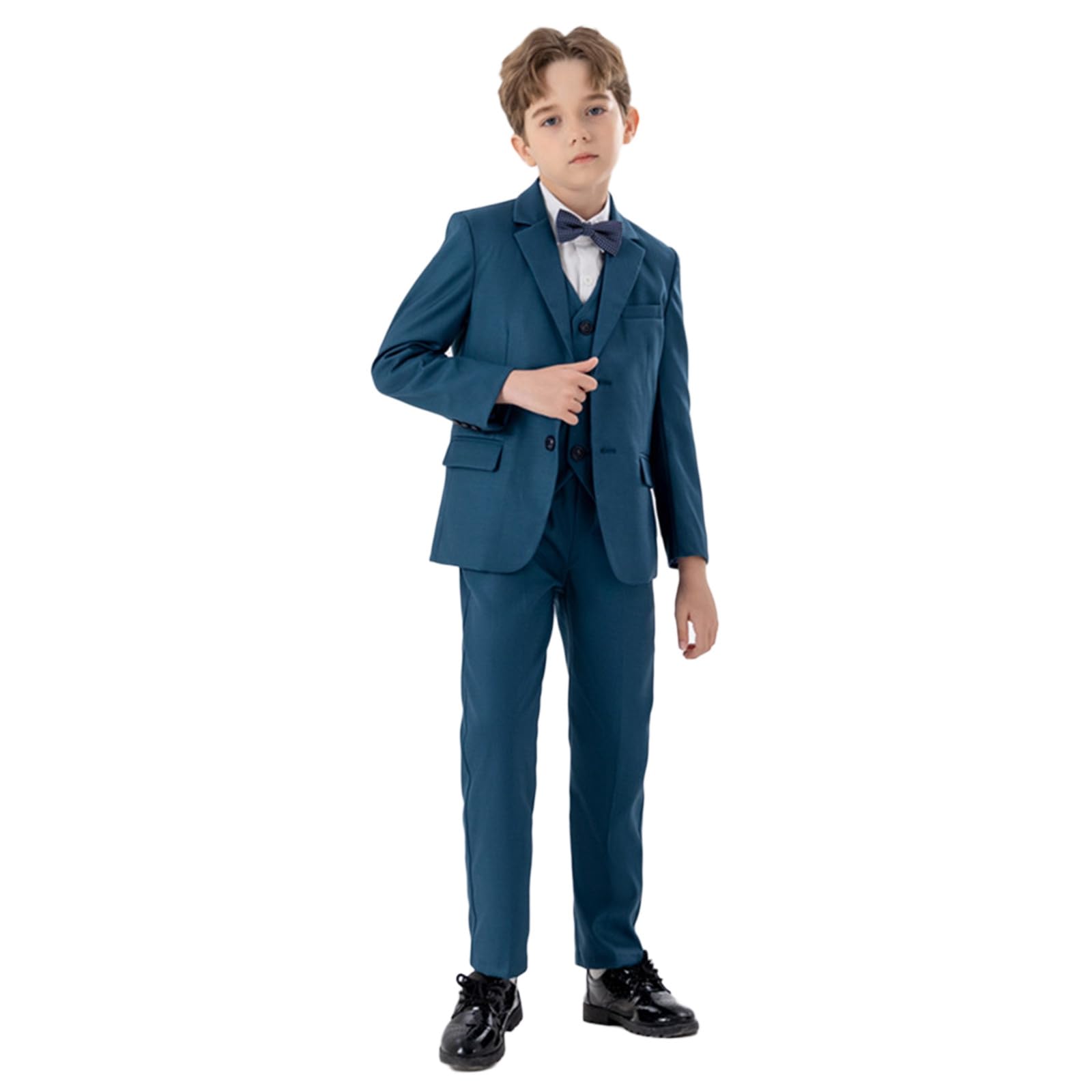 Generisch Kinder Bekleidung Junge Jungen Business Anzüge Mantel 4 Stück Outfit Smoking Set Für Kinder Formelle Anzug Für Jungen Mit Weste Hosen 10 9 (Green, 9-10 Years)