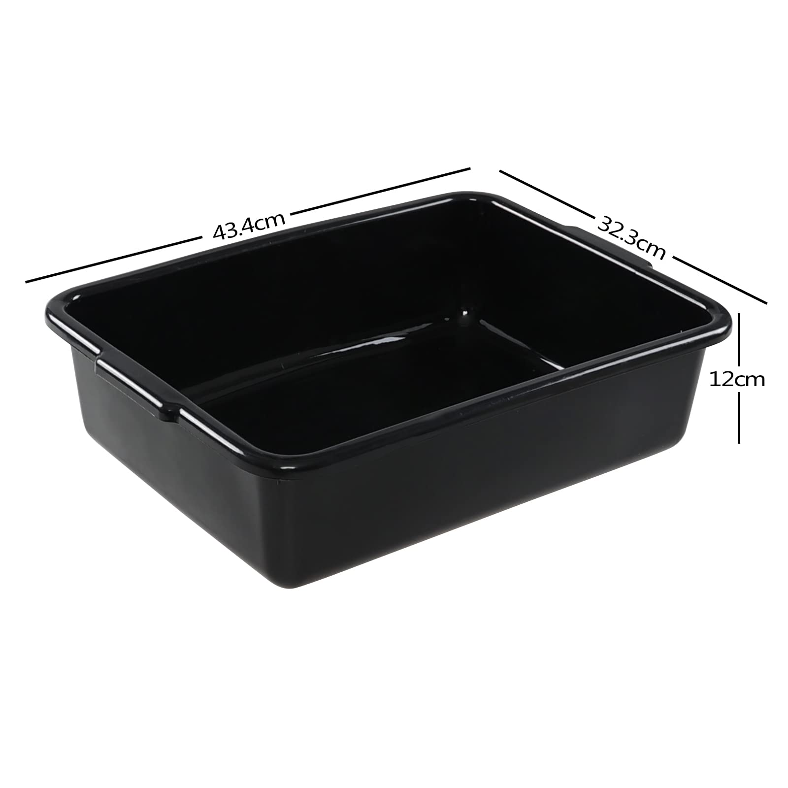 Teyyvn Vasca da bagno in plastica per autobus, 13 l, set di 4 ciotole poco profonde, nero