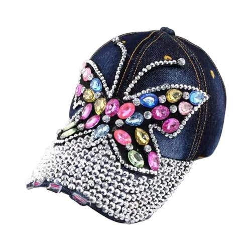 Casquette de baseball strass scintillants avec visière de protection