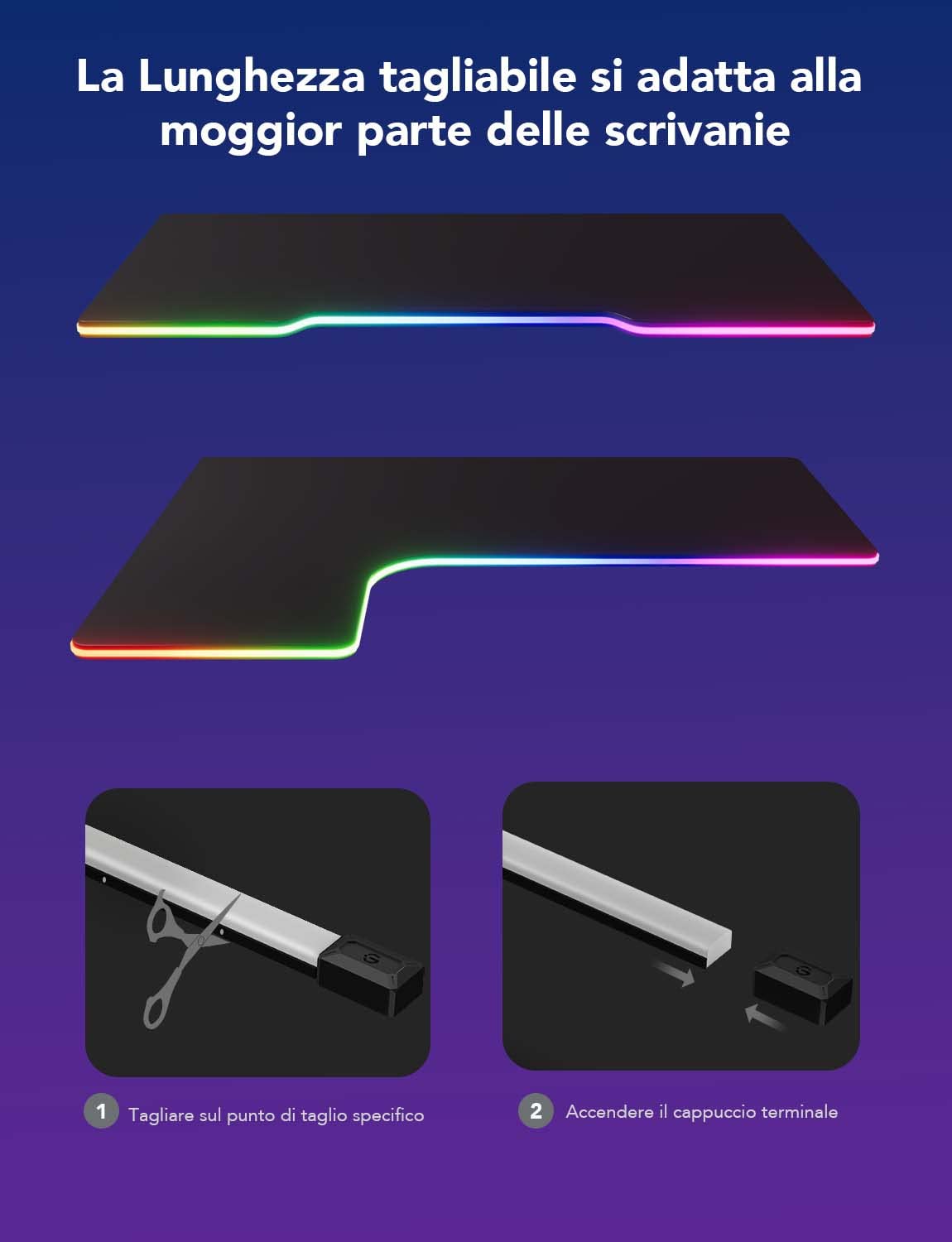 Govee Neon - Cinta LED de 3 m, RGBIC para juegos de escritorio | Lámpara Sincronizada con Razer Chroma, Control Inteligente APP, Compatible con Alexa, Adaptador (solo WiFi 2,4G)