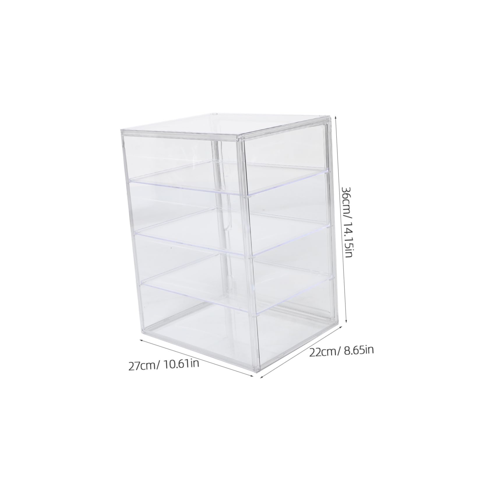 Vitrina acrílica con 4 estantes ajustables y puerta magnética fácil de limpiar para panadería, ideal para encimera de cocina y almacenamiento de pan, vitrina transparente
