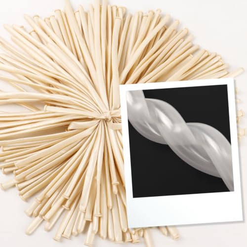 Image of Pearl White 260 Balloons - Long Balloons for Balloon Arch & Party Decor | Pearl White long balloons for balloon arch & string garland decorations, thick latex & easy to inflate, great for birthday