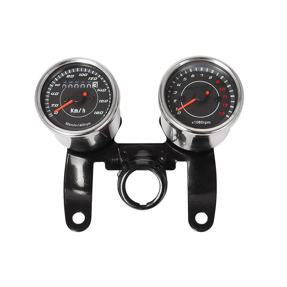 Riloer Compteur de vitesse, tachymètre, odomètre, jauge avec support, rétroéclairage LED pour moto, kit combiné, UniVe*rsal Fit