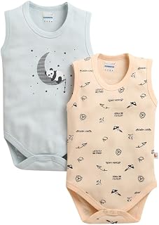 BUMZEE Baby Boys Cotton Sleeveless Graphic Print Bodysuit Pack of 2 Price In India