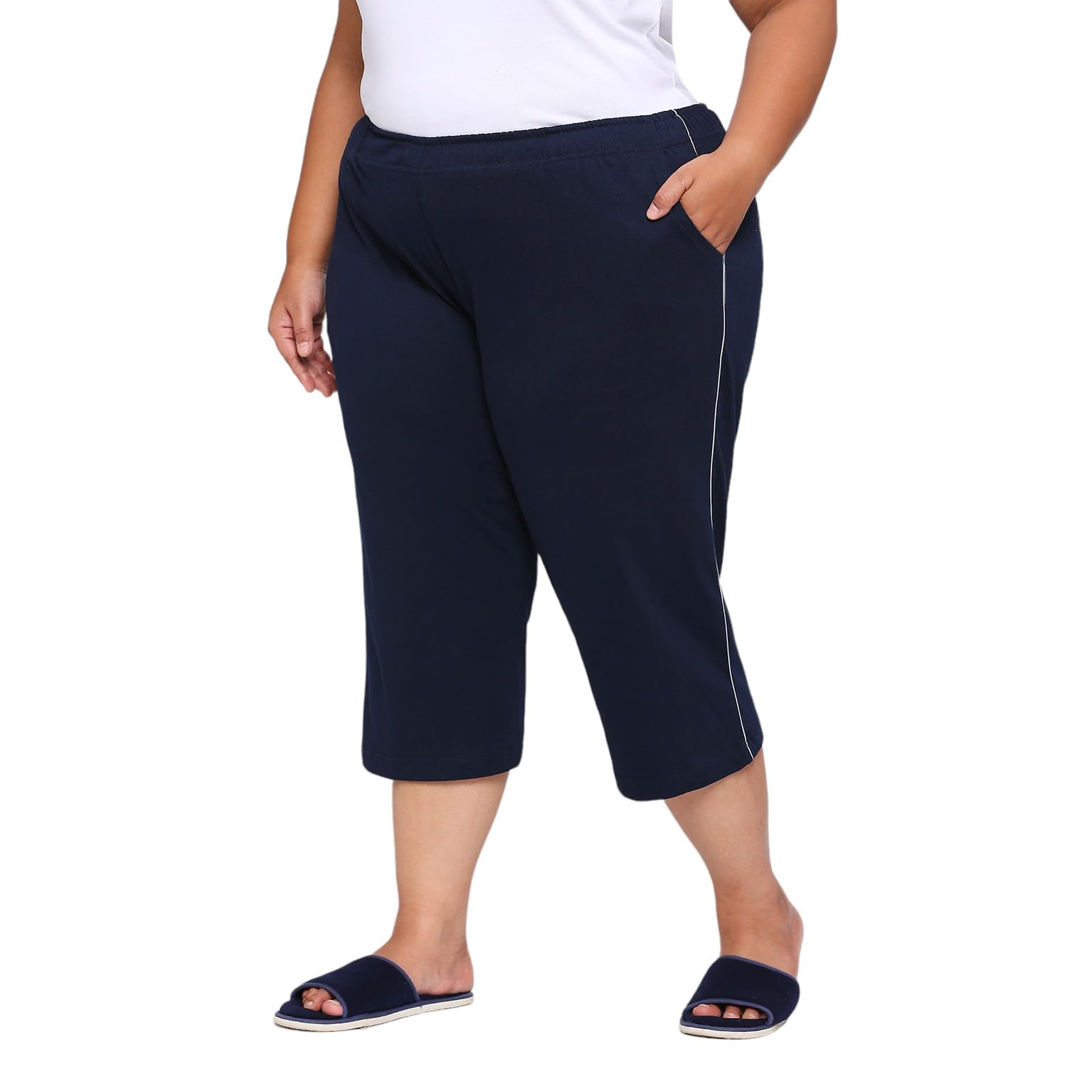 VAISHVIKWomen Plus Size Capri 3/4th