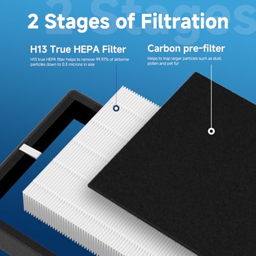 Image of 2 Packs 45i Replacement Filters for BreatheSmart 45i & Flex BH400 Air Purifi-er, Part # B4-Fresh & # FL40-Silver-Carbon, Includes 2 Pre-Filters