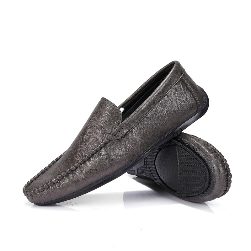 Mens Loafers Vegan Leather Floral Pattern Driving Style Loafer Flexible Anti-Slip Comfortable Classic Outdoor Slip-on3