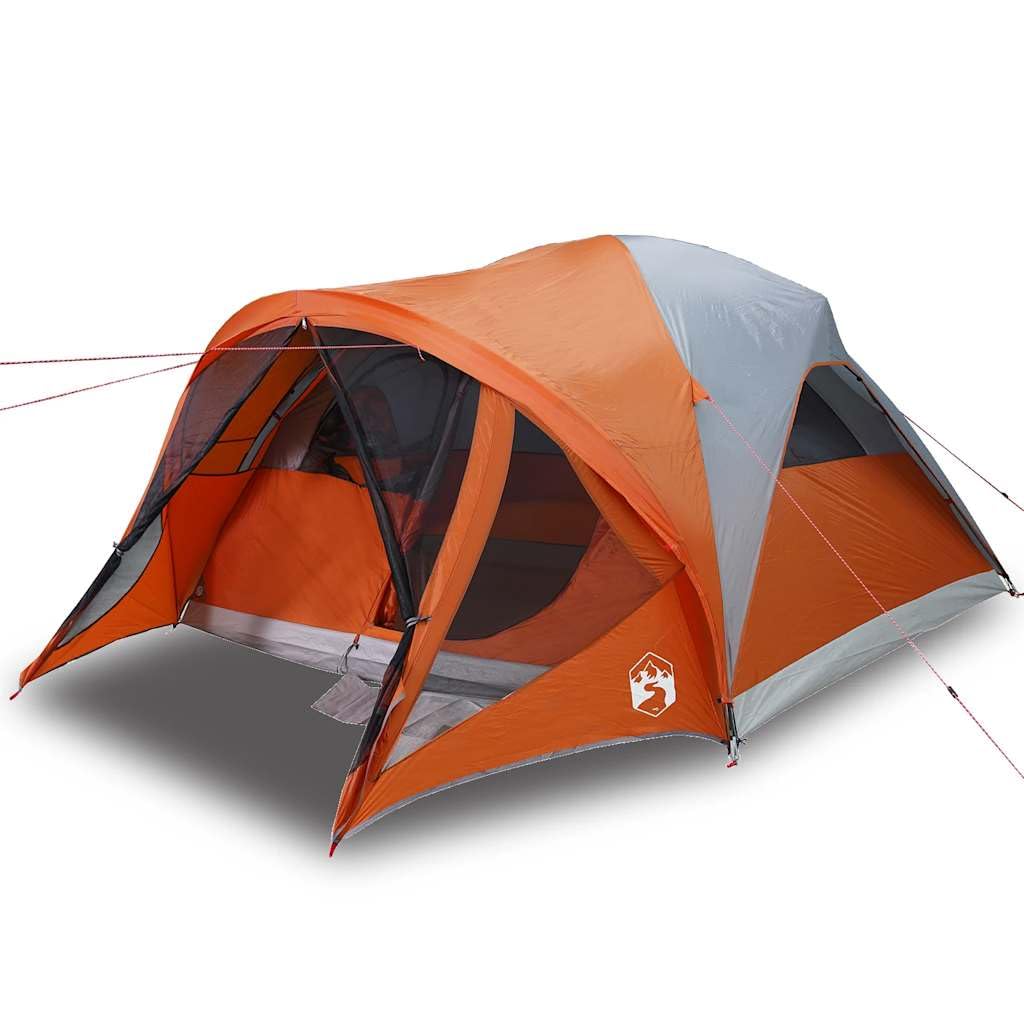 Solivagant Tente familiale Tunnel 6 Personnes Gris et Orange imperméable,(9.41 KG)