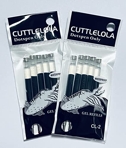 Cartouches d'encre gel noir Cuttlelola DotsPen II Black Knight
