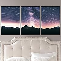 3 Piece Framed Canvas Wall Art Starry Sky Canvas Prints Home Artwork Decoration for Living Room,Bedroom - 16
