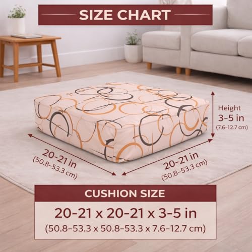 Image of STITCHNEST 'Contour Fit Series' Stretchable Printed Wooden Sofa Cover (Pack of 2) - Elastic Wooden Chair Cover | Wooden Sofa Seat Cover | Size - 20-21 x 20-21 x 3-5 in