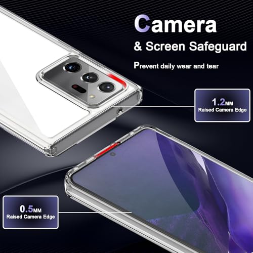 Image of Case for Samsung Galaxy Note 20 Ultra, Military Grade Drop Protection Phone Case, Yellowing Resistant, Anti-Scratch Hard PC Back, Shockproof Hard Ultra-Thin Protective Cover, Clear