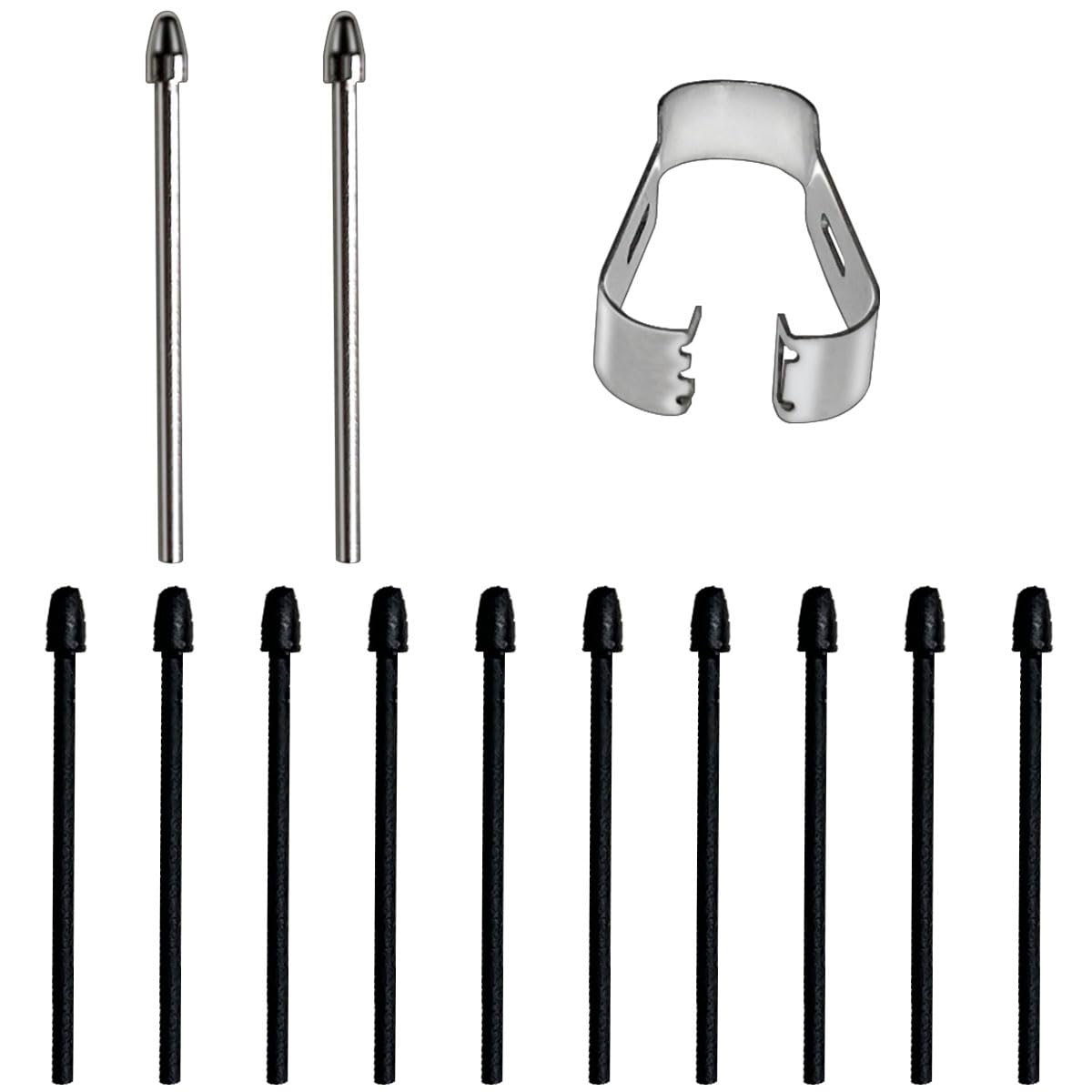 MJKOR Pen Tips Replacement Compatible with Remarkable 2 Marker Plus pencil, Pencil Nibs Compatible with Kindle Scribe Basic and Premium Pen (2 PCS Metal Tips, 10 PCS 2B Tips)