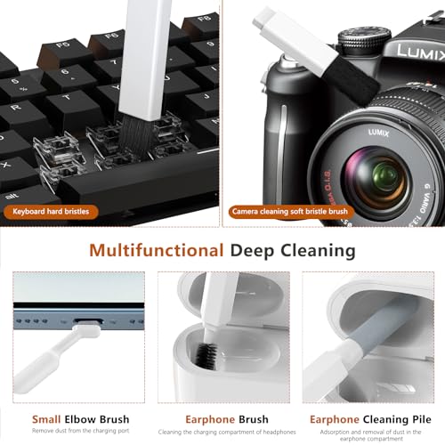 Kit de Nettoyage Électronique 20 in1, Nettoyant Ordinateur PC Clavier et Ecran Multifonctionnelle, Brosse de Nettoyage de Fente Clavier Portable pour Tablette, Téléphones, Écouteurs, Appareils Photo – Image 6