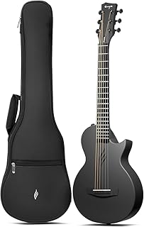 Enya Nova Go Mini Carbon Fiber Acoustic Guitar 1/4 Size Travel Acustica Guitarra w/Beginner Kids Starter Bundle Kit of Thickened Gig Bag