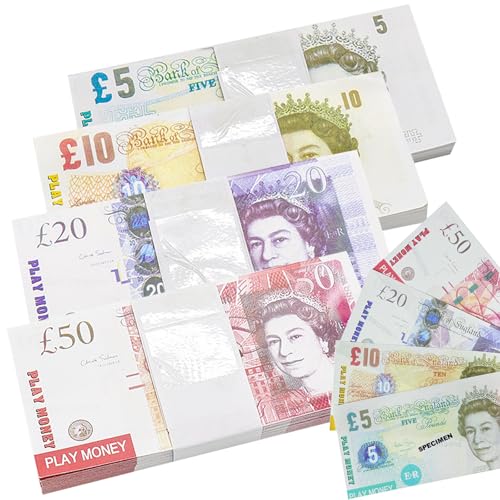 100 Pcs Prop Money UK Fake Money Notes Fake Notes for Pranks and Games