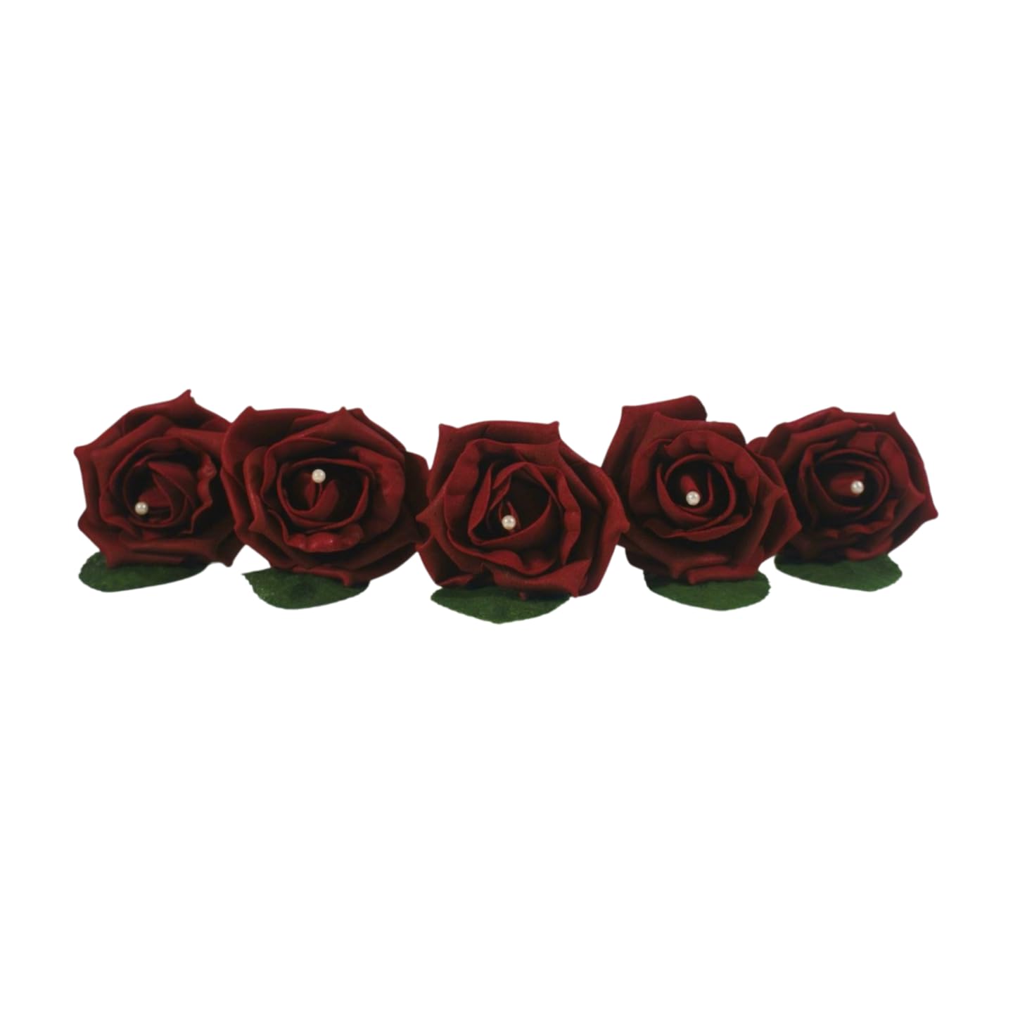 Shimmer-hj 20 Burgundy Handmade Rose Buttonholes with Pearl - Artificial Flower Boutonniere & Corsage for Weddings, Proms, Bride, Groom, Bridesmaid & Guests โ image 1