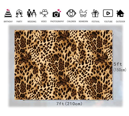 Fondo Fotográfico Leopardo 7x5ft Tela Vinilo miniatura 4