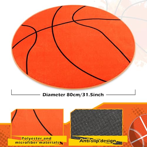 Tapete y Almohadas de Baloncesto de Peluche para Decoración de Habitación miniatura 3