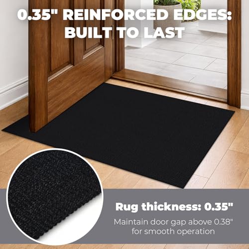 Tapete decorativo trenzado de 3x5 pies negro miniatura 5