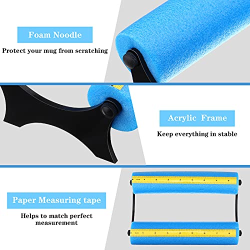 Cup Cradle For Crafting Tumbler Foam Cup Holder With Measurements To Apply Vinyl Decal, Fully Assembled With Measurement For Cup Bottle Storage Accessory Base With Felt Edge Squeegee (Blue And Black) #TOP2