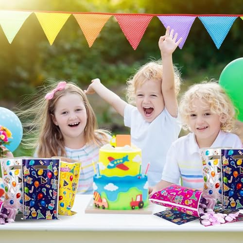 Image of VRB Dec 48 pcs Foil Guddy bags, return gift bags for kids birthday, Happy Birthday Party Return Gift Bags For Boys and Girls, Colorful Gift Bag (48pcs Mix Bag)