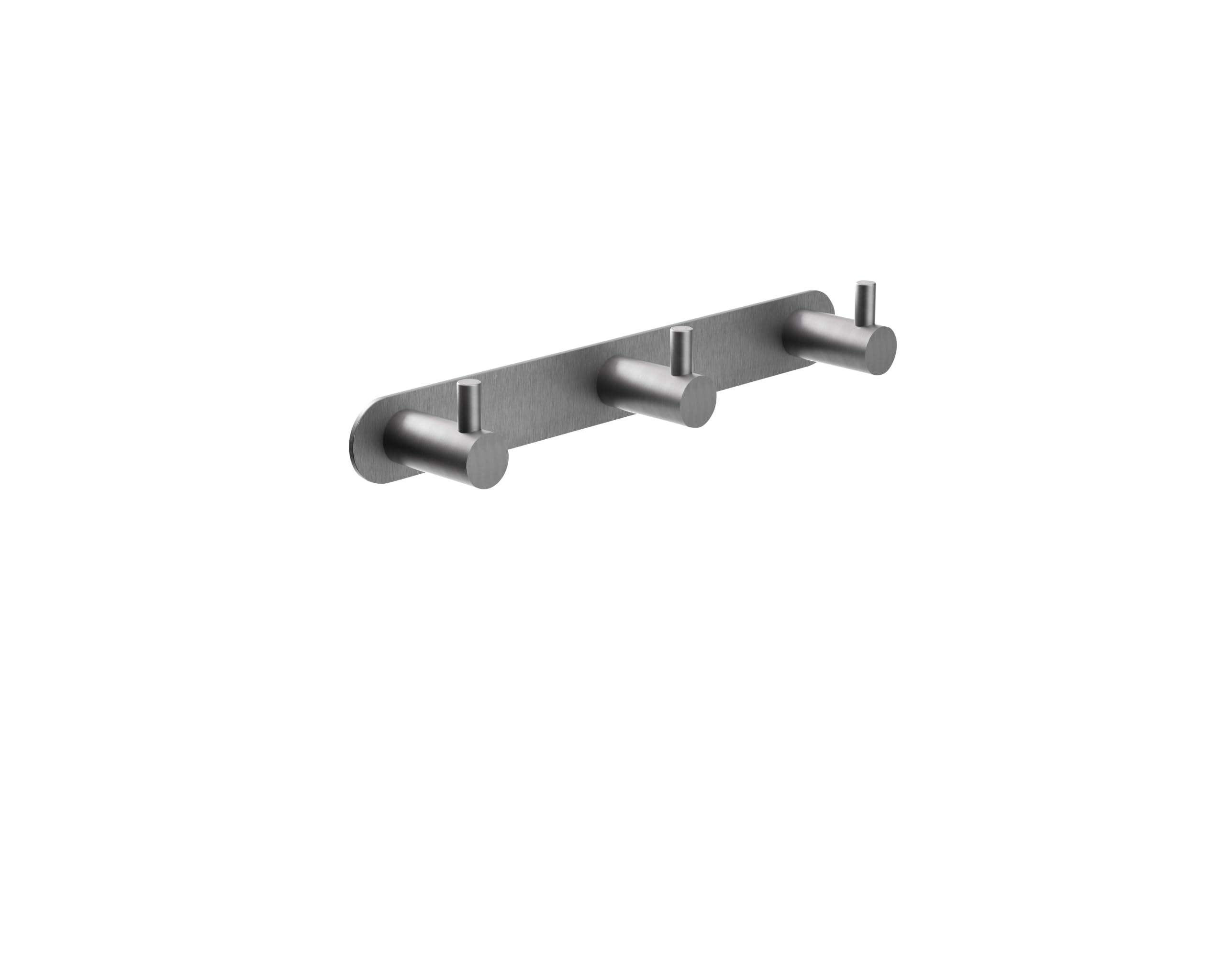 NOLUXA IMEX - Percha Triple Baño Adhesiva sin Taladro Níquel | Colgador de Toallas para la Ducha | Accesorio de Cuarto de Baño Resistente a Humedad | Doble Sistema de Fijación (Atornillado o Pegado)