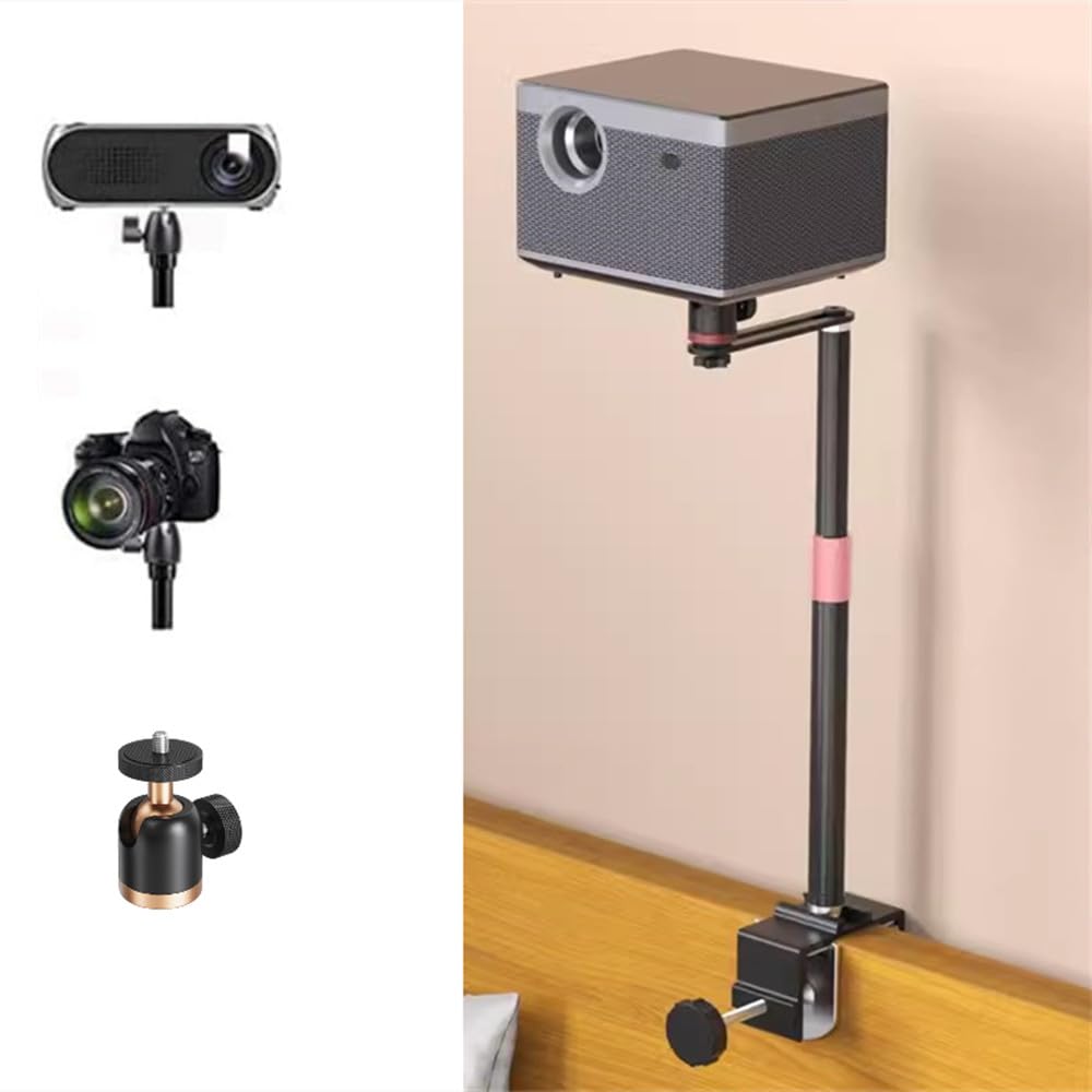 AiFeelife Projector Stand Desk Bedside C-Clamp Projectors Bracket Metal Adjustable Projector Holder Bed/Table Mount for Nebula, XGIMI, VANKYO, BenQ, PVO, TMY, AuKing and Most LCD/DLP Video Projectors