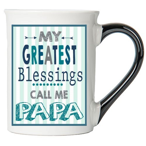 Cottage Creek Papa Mug Large 18 Ounce Ceramic My Greatest Blessings Call Me Papa Coffee Mug/Papa Gifts [White]