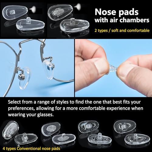 Gotoba FU-MCM5-ALXD Eyeglass Nose Pads, Gotoba 22 Pairs Screw-In Eyeglasses Nose Pads thumb #2