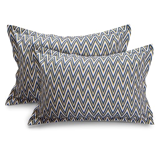 Image of Huesland by Ahmedabad Cotton 144 TC Cotton Elastic Fitted Bedsheet King Size with 2 Pillow Covers | 72 x 78 inches