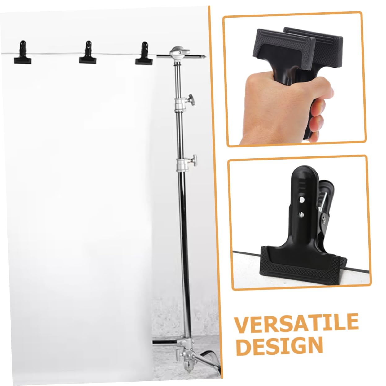 4 Set di Clip per Fondali di Grandi Dimensioni Morsetto di Fissaggio per Fondali in Acciaio Laminato a Freddo per Fotografia in 4 Pezzi*4