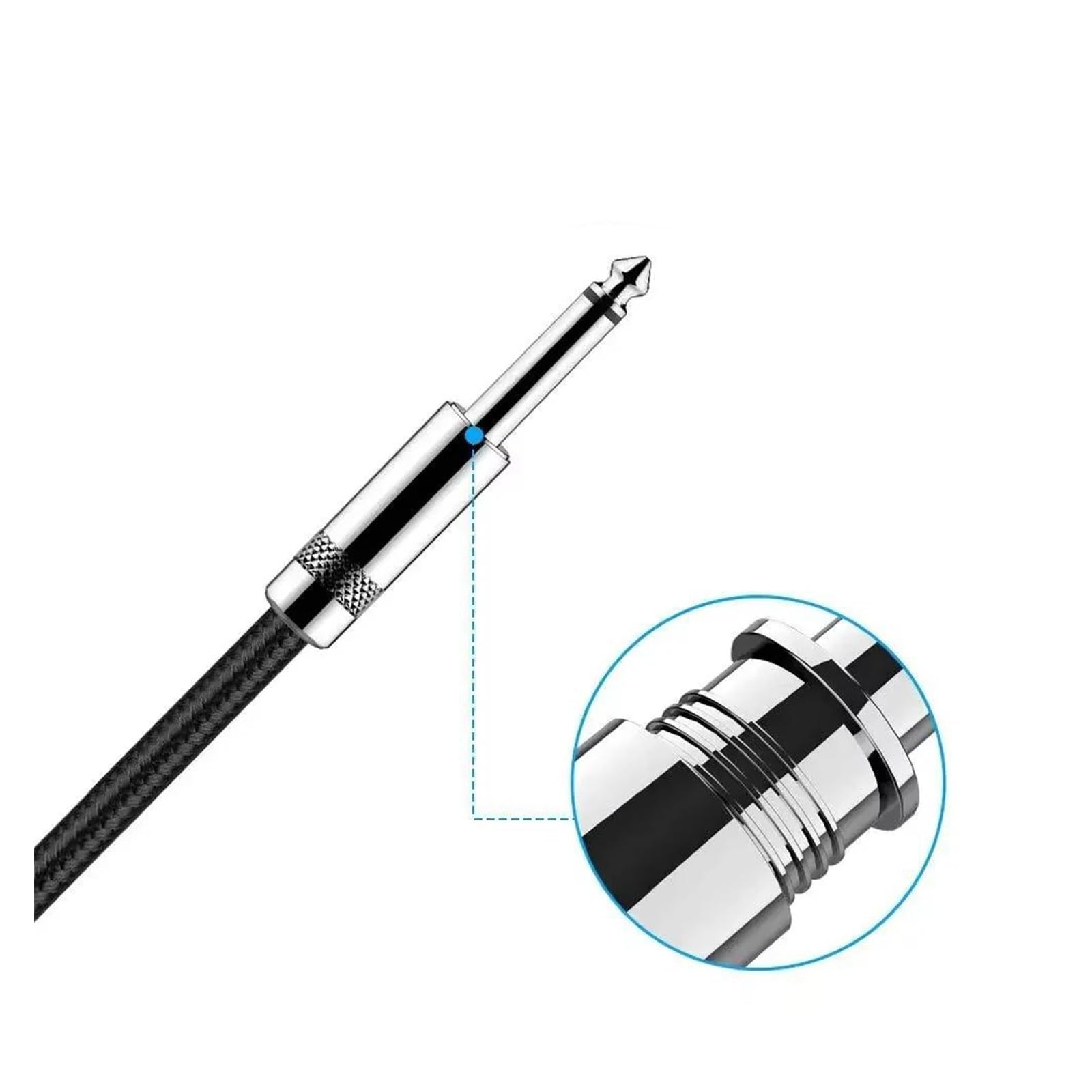 Kabel do gitary elektrycznej pleciony 90 stopni TS 6,5 mm kabel instrumentalny