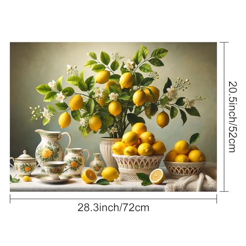 Image of HOMETITUTE Lemon Blossom Stove Covers for Electric 28x20 Inches Diatomite Glass Top Stove Cover Protector Heat Resistant Non Slip Cooktop Covers Pad Decorative Kitchen Mat for Countertops and Sinks
