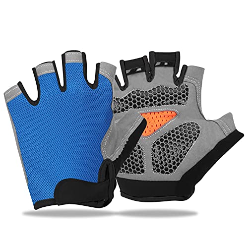FYY Cycling Gloves,Half Finger Biking Glove,[Non-Slip] Lightweight Breathable Bicycle Gloves Men Mountain Bike Gloves Shock Absorbing Padded Short Sports Gloves Accessories for Men/Women-Navy