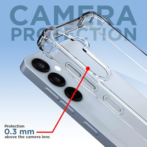 Image of Pikkme Back Cover for Samsung Galaxy A35 5G Raised Edges Shockproof Clear PC + TPU Transparent Protective Phone Bumper Case(Transparent)