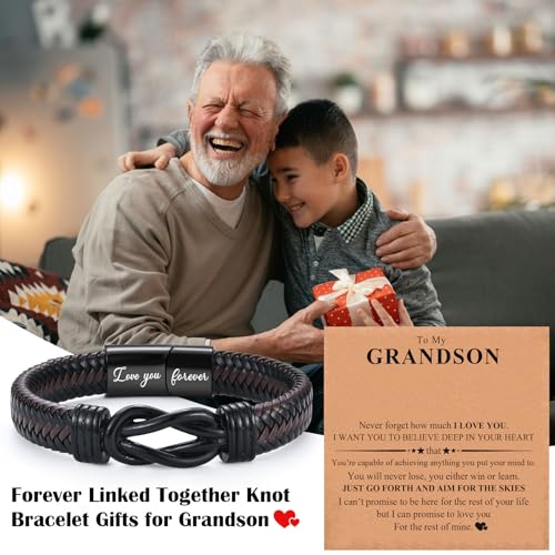Pulsera trenzada de cuero con grabado para hombre miniatura 2
