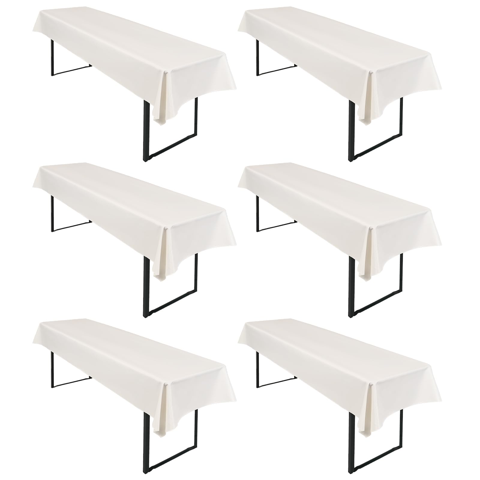 6 manteles de mesa de cerveza de color marfil, resistentes al agua, cepillados, 250 x 100 cm, adecuado para celebraciones familiares, fiestas, banquetes, festivales de tiendas de cerveza y otras