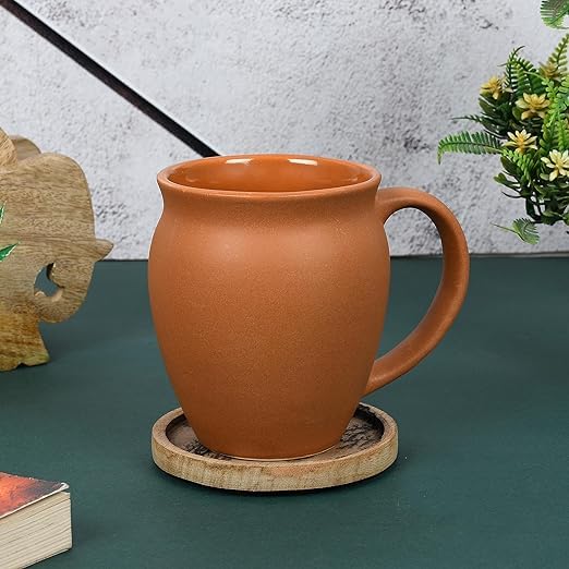 Image of QIMACPLUS Premium Ceremic Coffee Tea Cups Mugs Best Gift for Family Orange Colour (400 ML, Microwave Safe, Dishwasher Safe) (2)