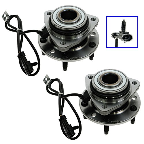 Image of TRQ 2 Piece Front Wheel Bearing & Hub Assembly Set Compatible with 1997-2005 Chevrolet Blazer 1997-2004 S10 1997-2001 GMC Jimmy Sonoma 1998-2000 Isuzu Hombre Oldsmobile Bravada